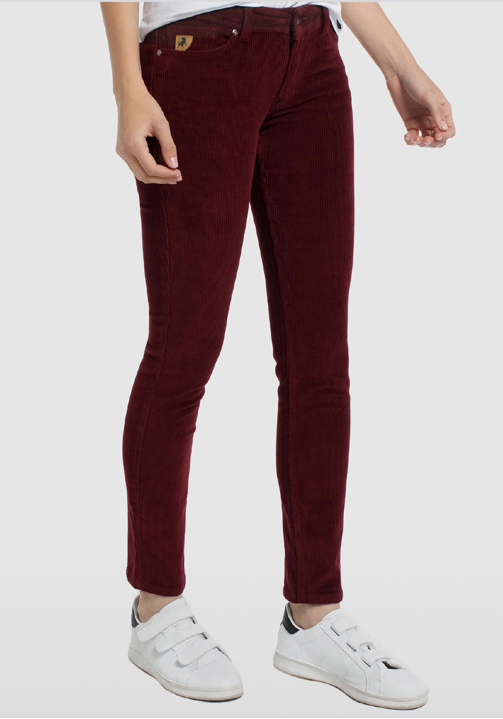 Lois pantalones vaqueros de pana de mujer Slimmy pitillo 20156/558 rojo
