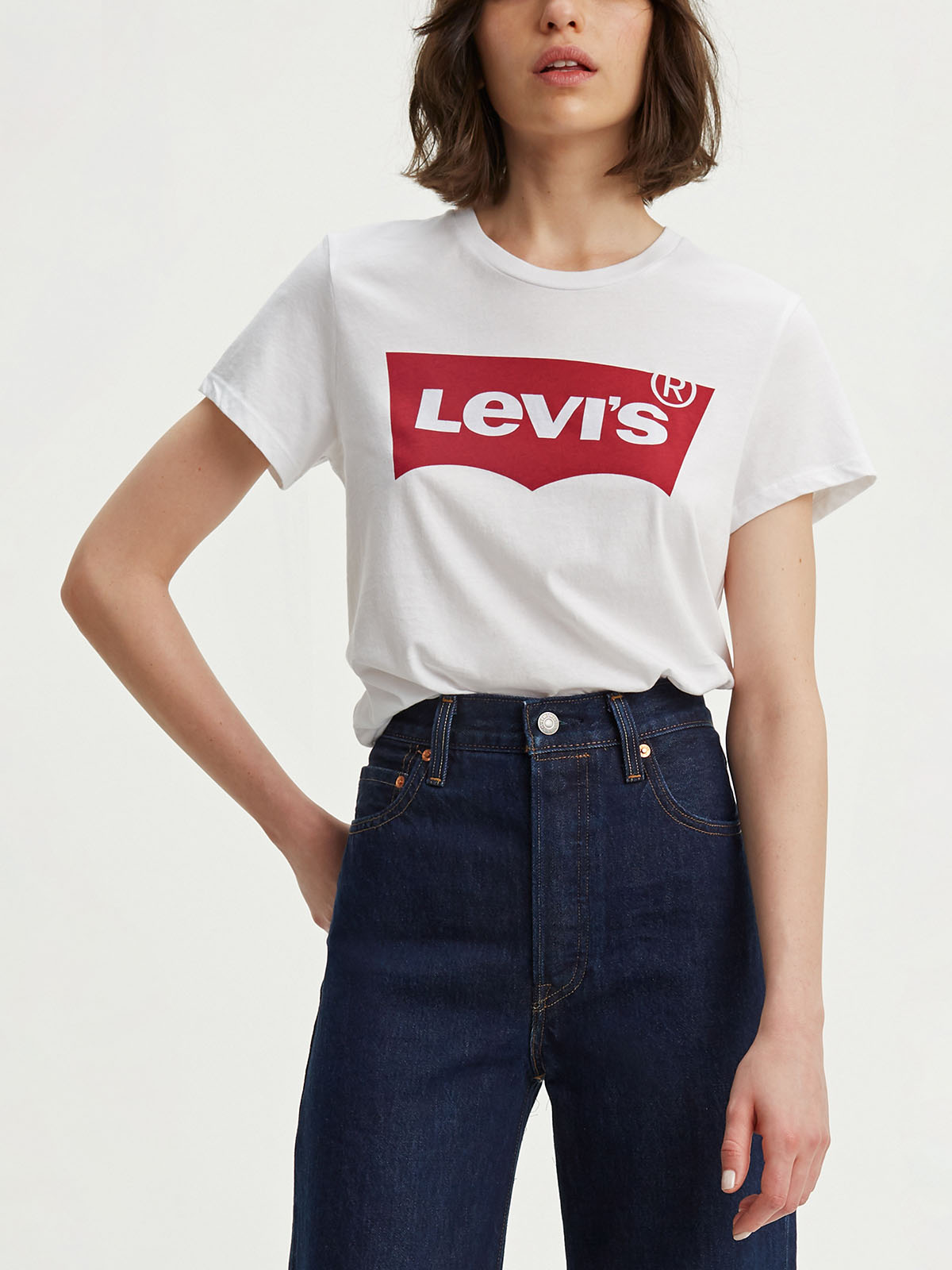 Levi’s® camiseta logo manga corta mujer 17369-0053 blanca