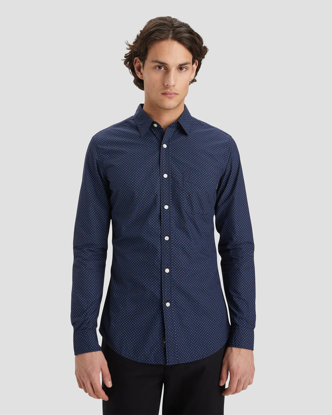 Dockers camisa de hombre de popelín de m/l A1114-0122 azul marino