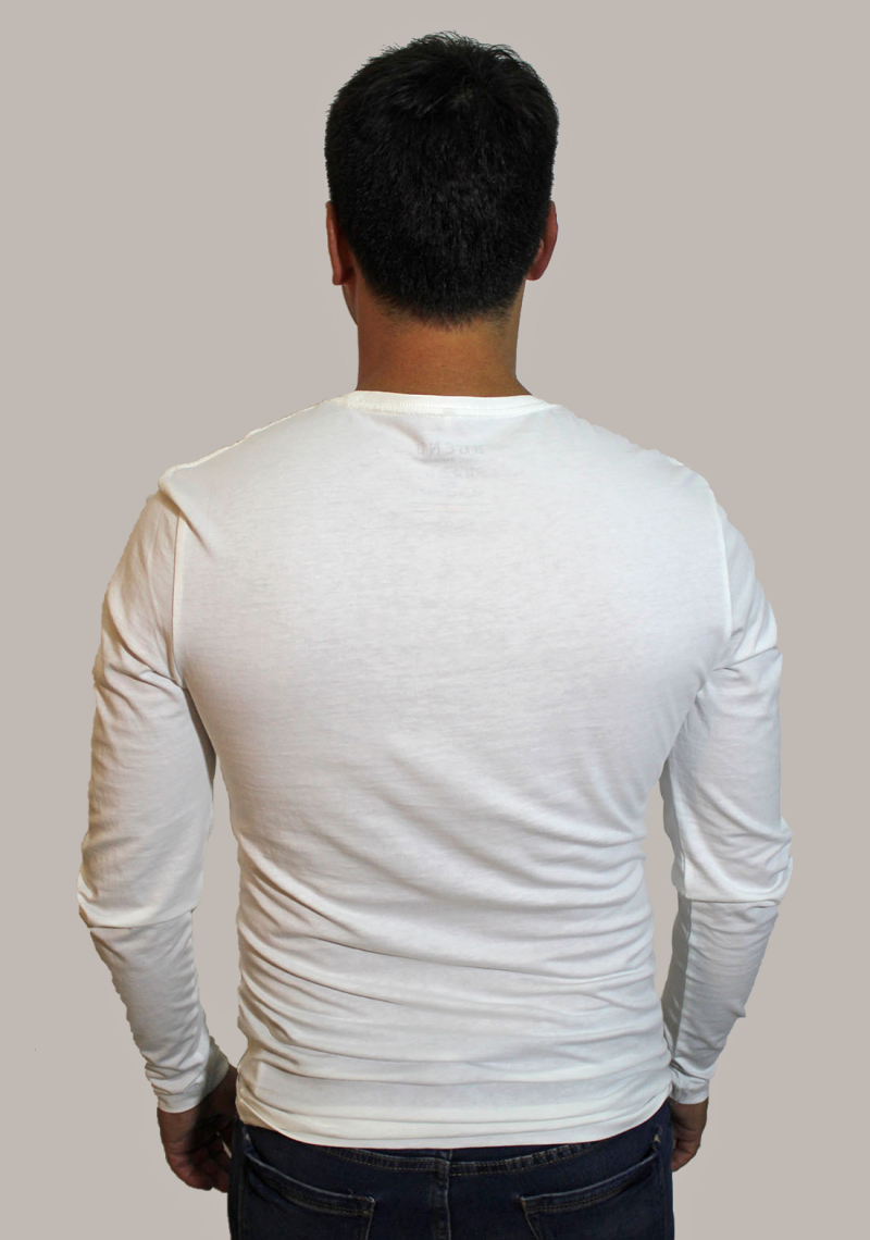 Camiseta de hombre de manga larga, modelo Blend 20705294/70005, de color blanco marfil - 2 - La Casa Dels Pantalons