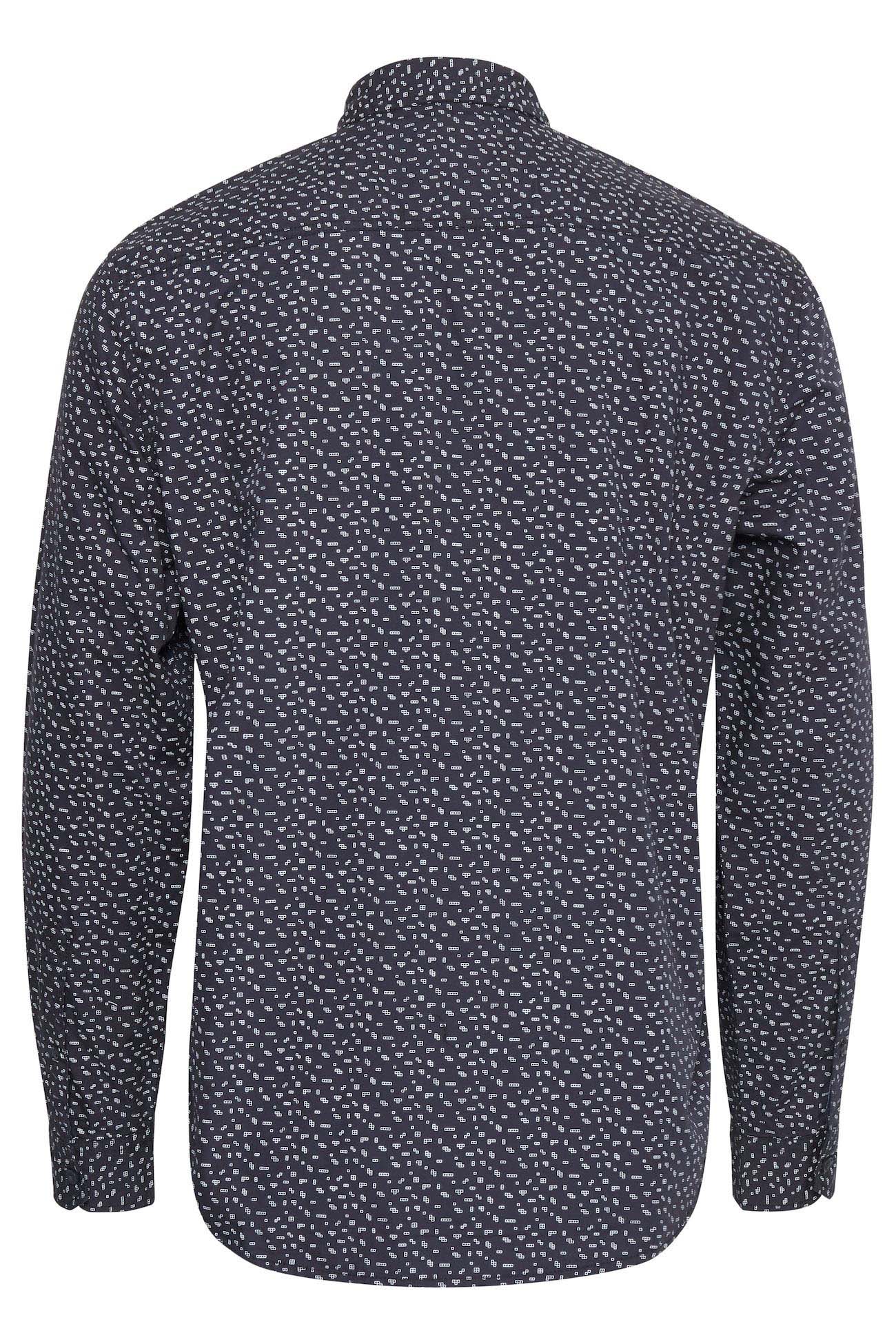 Camisa de hombre de manga larga, Blend 20708882/74645, de color azul marino - 3 - La Casa Dels Pantalons