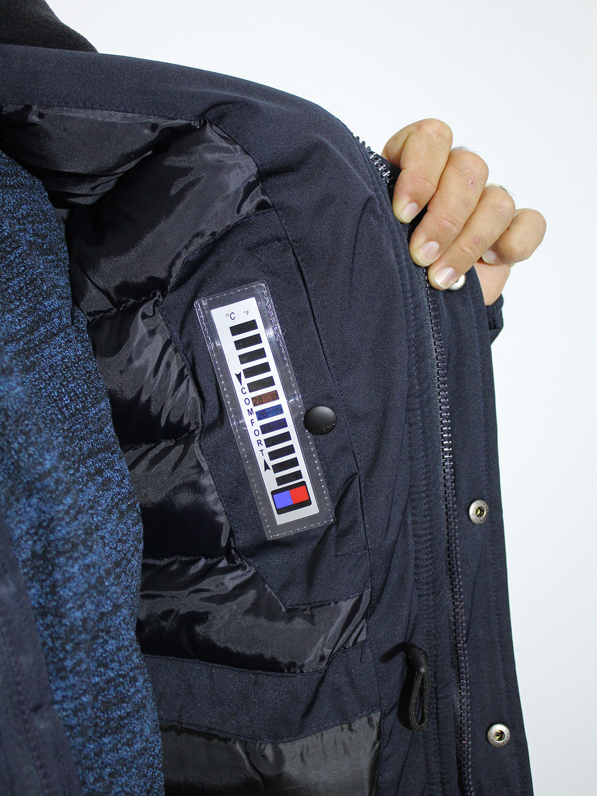 Abric d'home amb caputxa extraíble Blend, model 20709009/74645, de color blau marí - 2 - La Casa Dels Pantalons