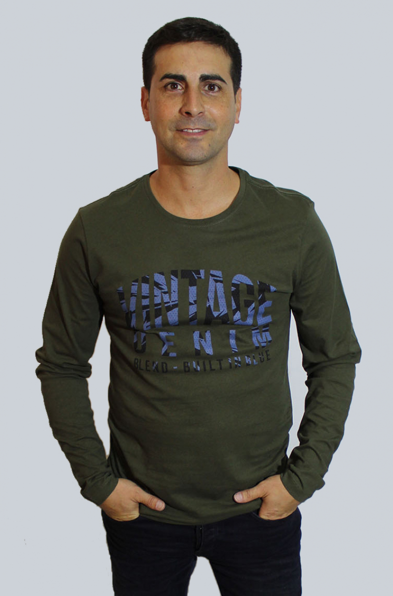 Samarreta d'home de màniga llarga Blend, model 20709991/70813, de color verd fosc - 2 - La Casa Dels Pantalons