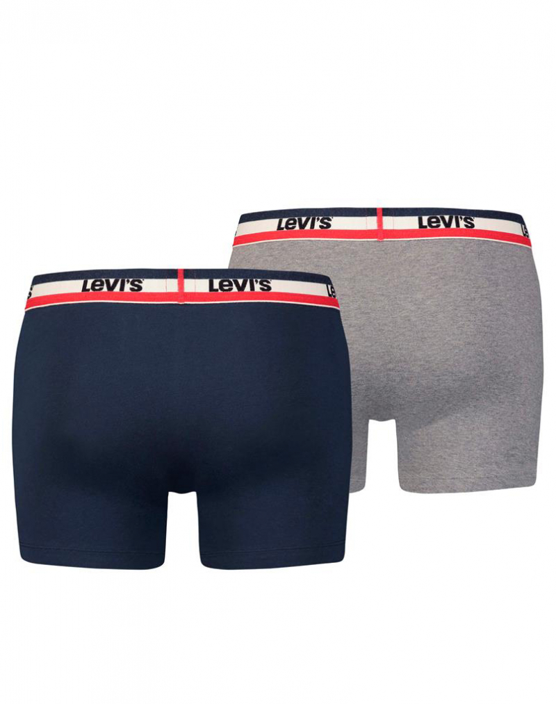 Pack combinat de 2 bòxers Levi's, model 905005001/198, gris vigoré i blau marí - 2 - La Casa Dels Pantalons