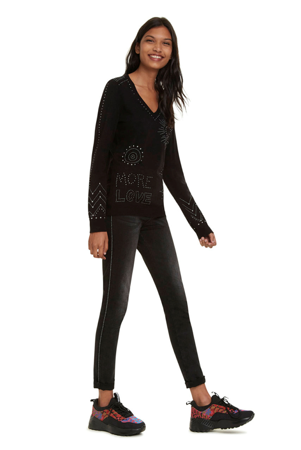 Jersey de mujer Desigual 19WWJF96/2000 color negro - 3 - La Casa Dels Pantalons