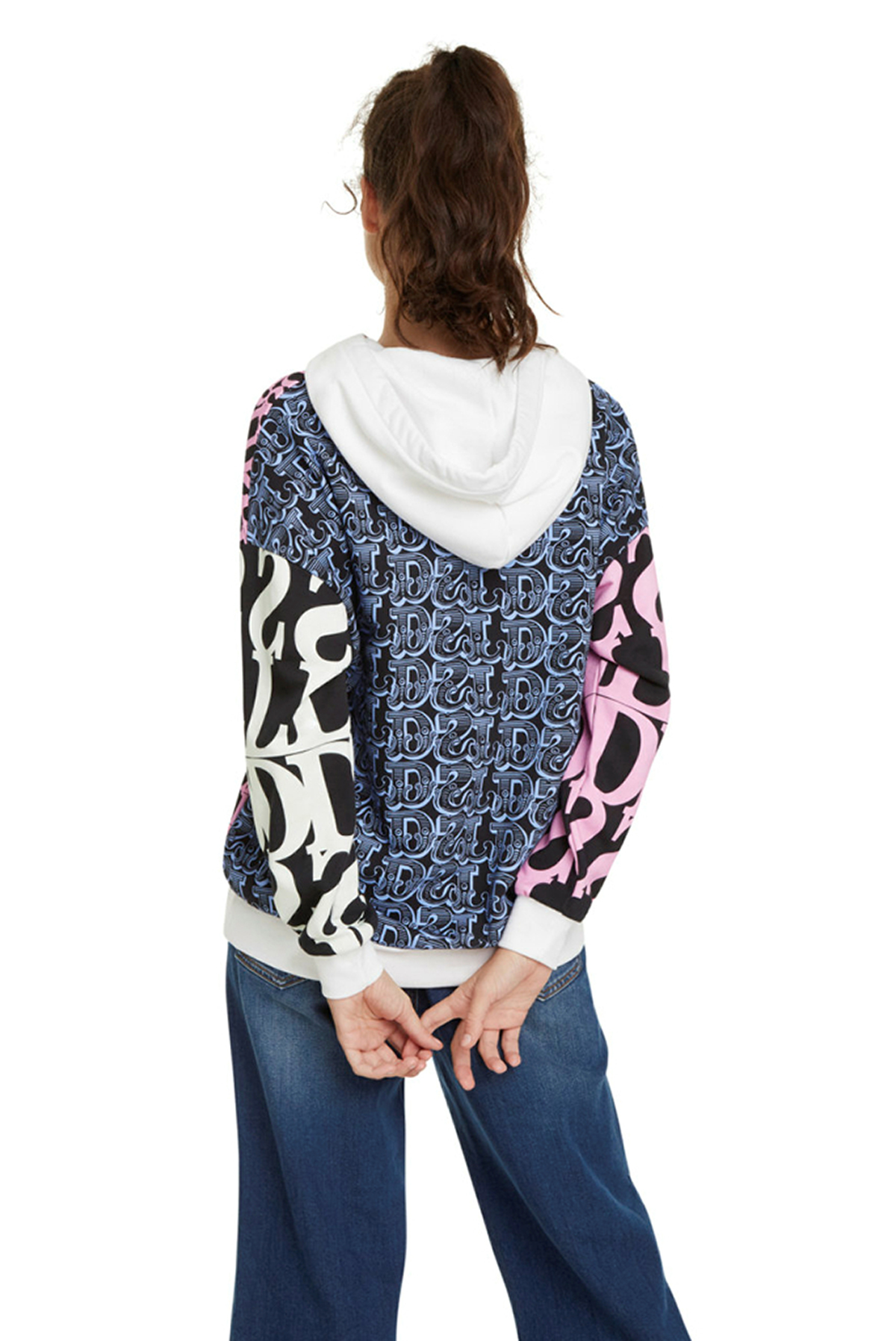 Sudadera de mujer con capucha Desigual, modelo 19WWSK39/4088, color blanco y otros - 3 - La Casa Dels Pantalons