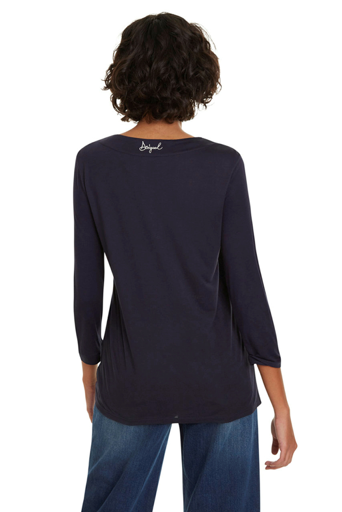 Samarreta de dona Desigual 19WWTK63/5000 color blau marí - 3 - La Casa Dels Pantalons