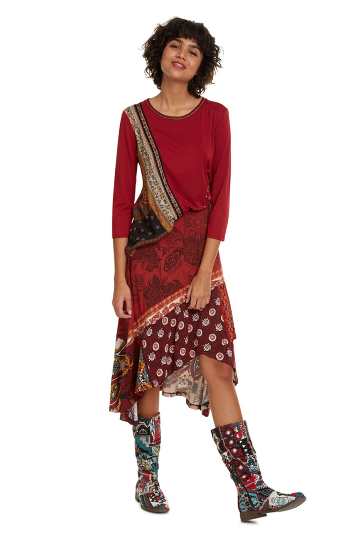 Camiseta de mujer Desigual 19WWTK71/3128 color estampado - 3 - La Casa Dels Pantalons