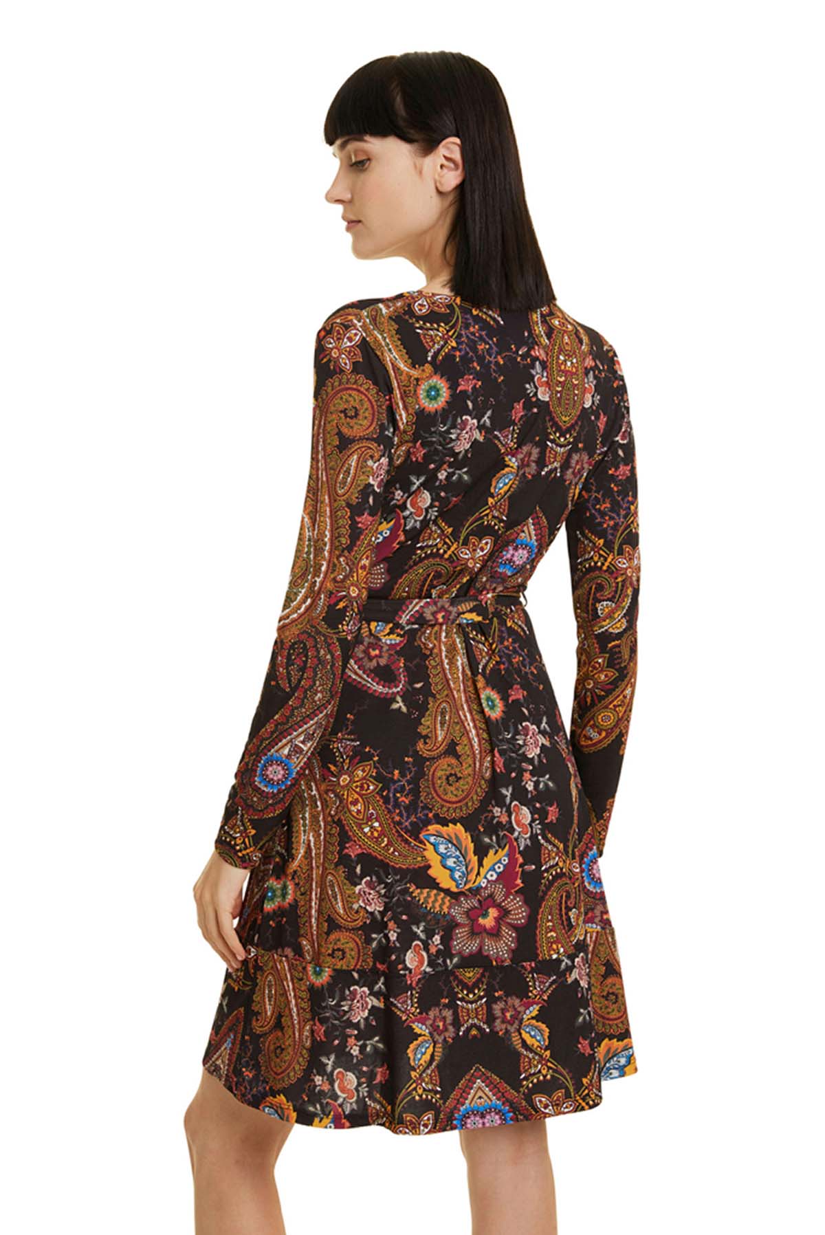 Vestido de mujer Desigual, modelo Cira 19WWVKAE/2000, de color negro estampado - 3 - La Casa Dels Pantalons
