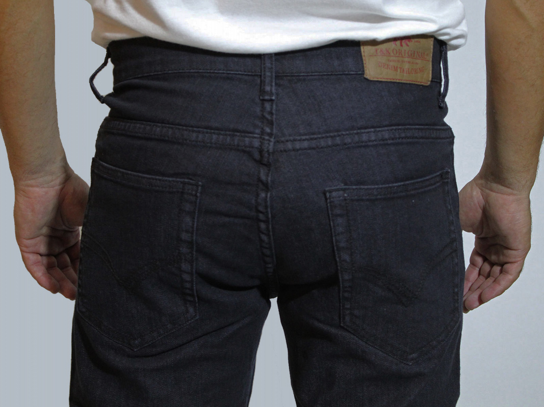 Pantalones texans d'home Takhiro 21120/71, bàsic, recte, color texà negre rentat - 3 - La Casa Dels Pantalons