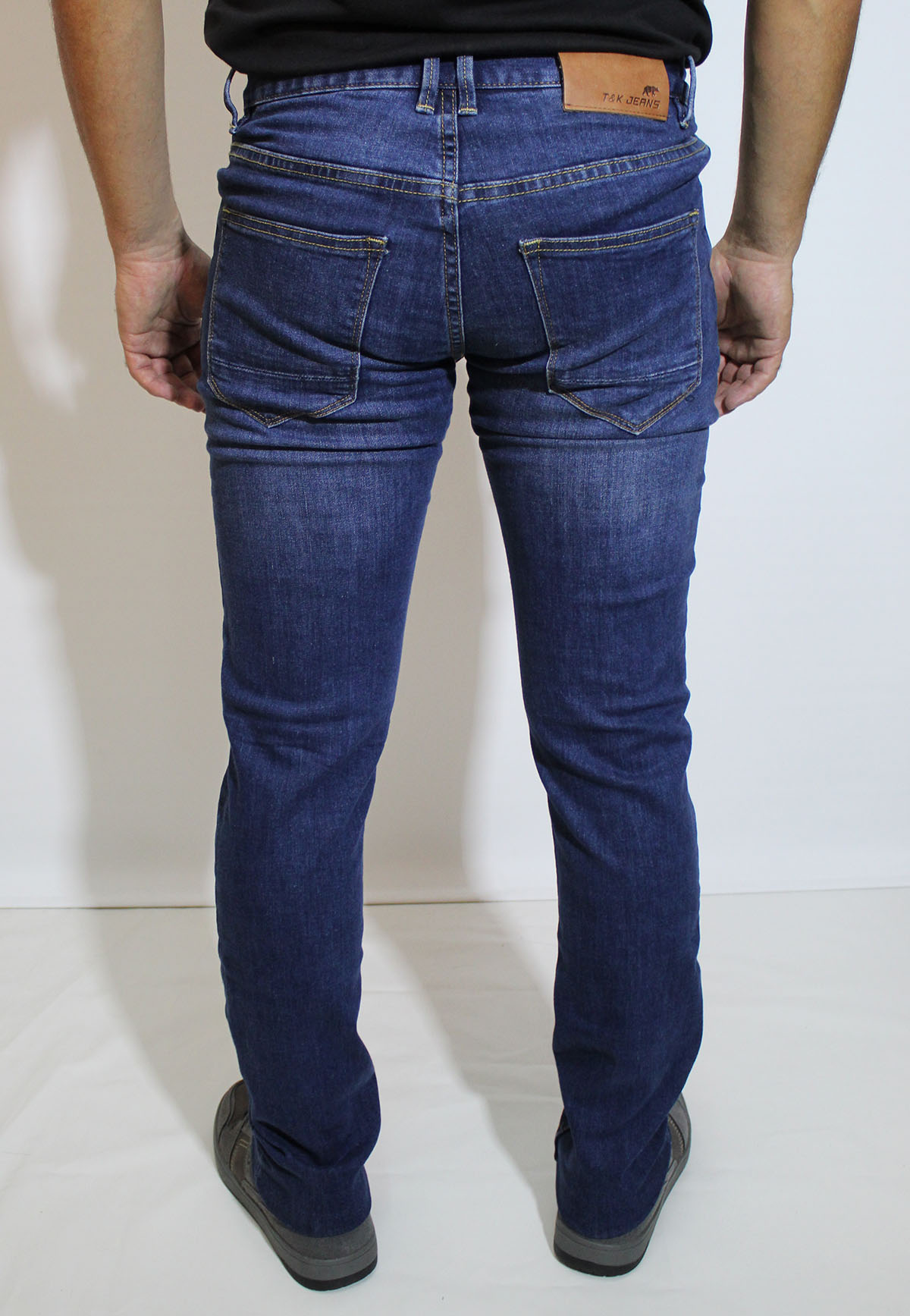 Pantalones vaqueros de hombre slim (recto estrecho) Takhiro 28351/70 color tejano medio - 3 - La Casa Dels Pantalons