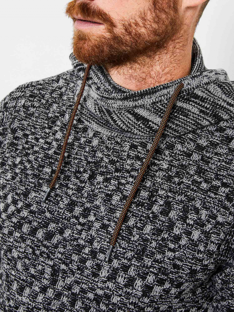 Petrol jersei d´home amb caputxa KWH228/9999 color negre jaspiat amb gris - 3 - La Casa Dels Pantalons