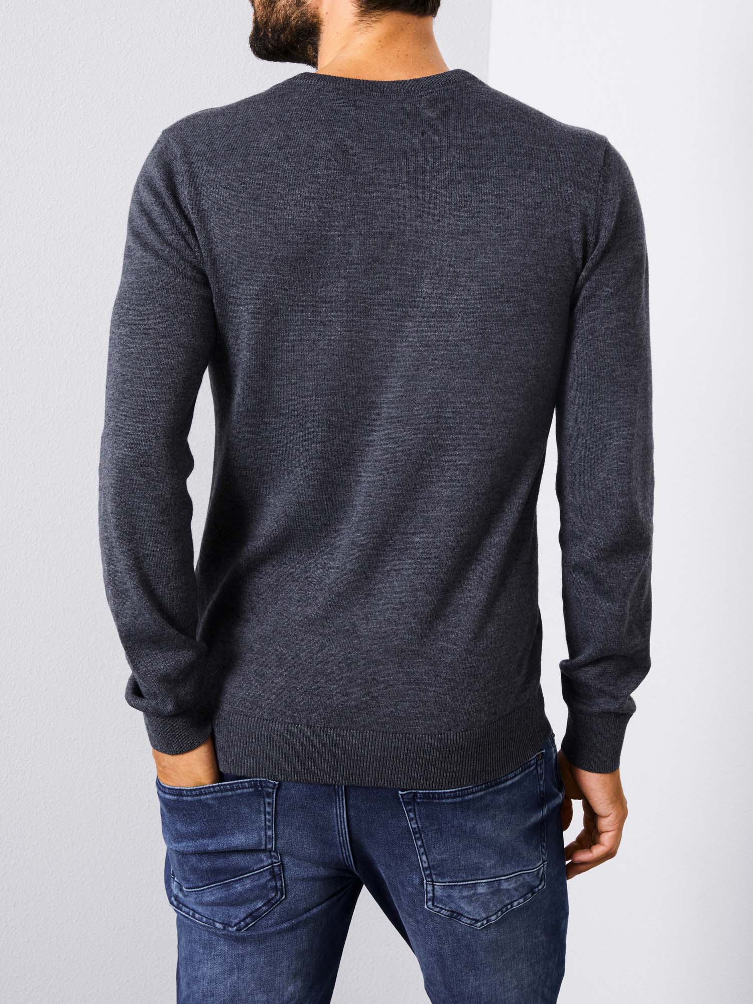 Jersey de hombre de cuello de pico, de la marca Petrol (KWV200 / 9073), de color gris - 3 - La Casa Dels Pantalons