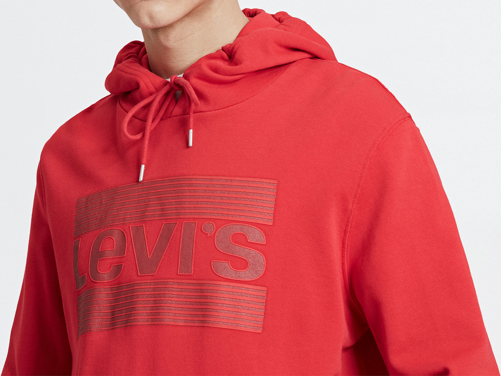 Dessuadora d'home amb caputxa, Levi's 19491.00.77, de color vermell i logo amb relleu - 3 - La Casa Dels Pantalons