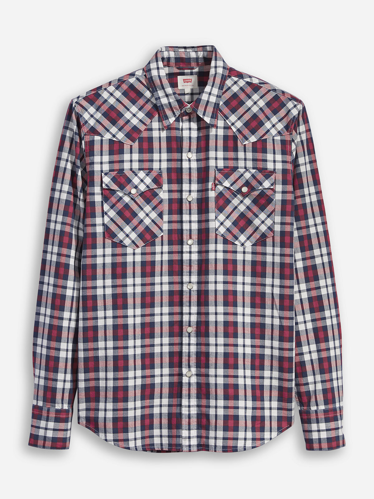 Camisa de màniga llarga d'home, Levi's 65816.03.30, de cotó i quadres de color vermell - 2 - La Casa Dels Pantalons