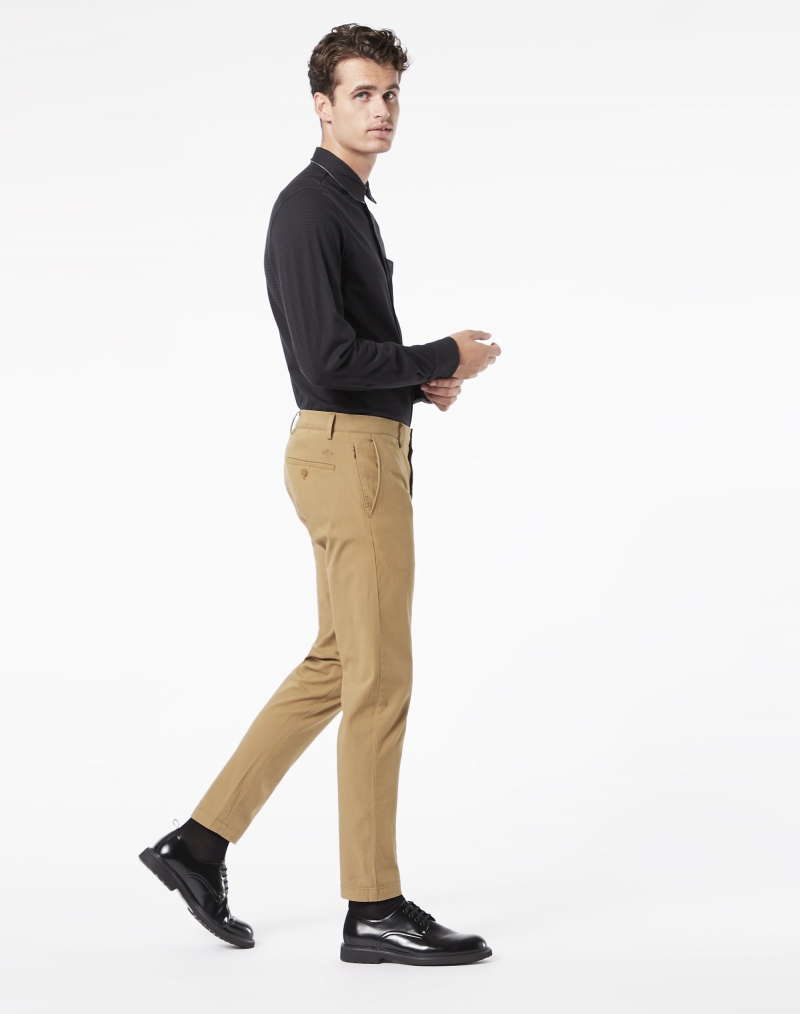 Pantalons d'home Dockers Smart 360 chino taper (recte estret) 79645-0014 color beix - 3 - La Casa Dels Pantalons