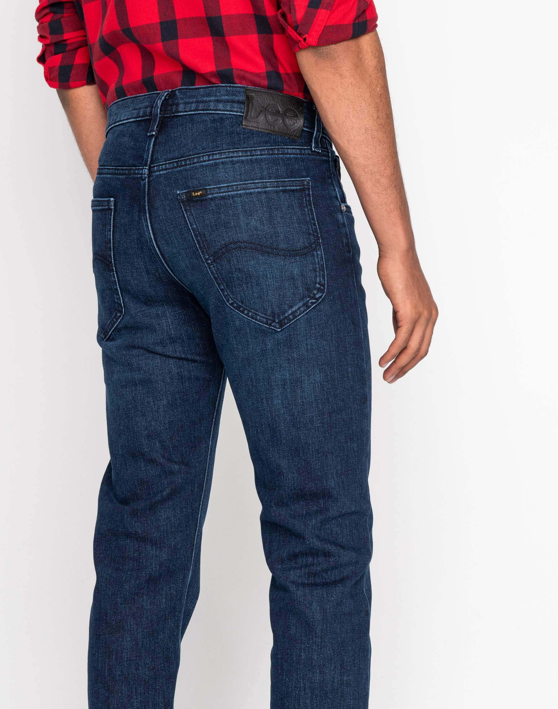 Pantalons texans d'home Lee Daren zip regular (recte) L707DHGO color texà fosc - 2 - La Casa Dels Pantalons