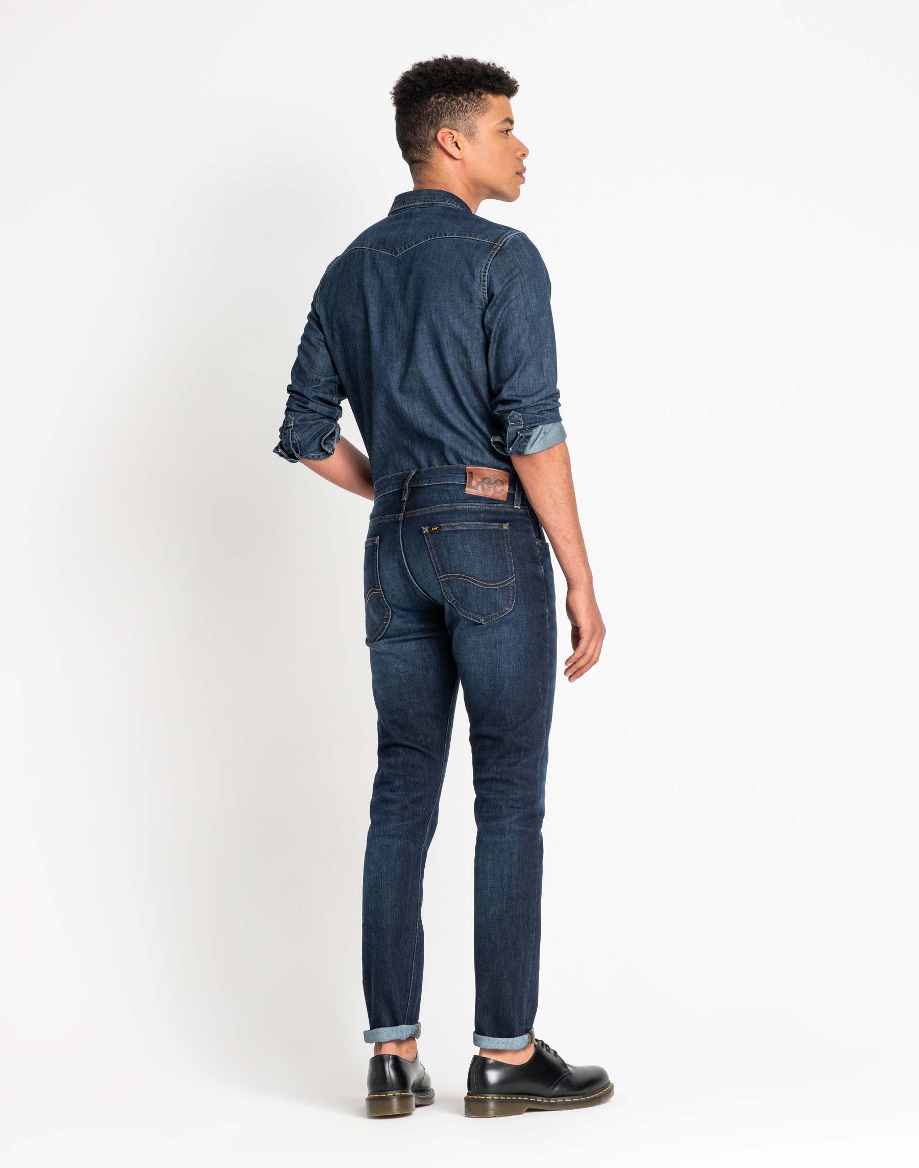 Pantalones vaqueros de hombre Lee Luke skinny (pitillo) L719DHGP color tejano oscuro desgastado - 2 - La Casa Dels Pantalons