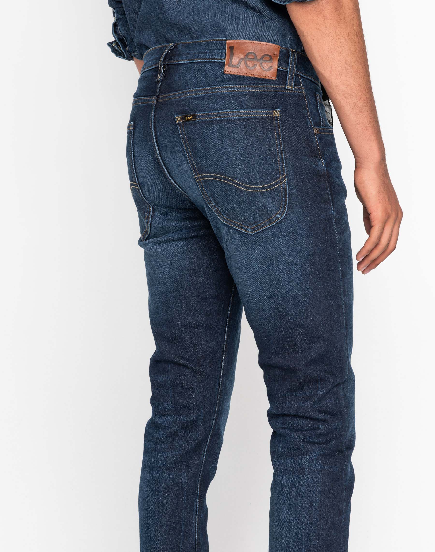 Pantalones vaqueros de hombre Lee Luke skinny (pitillo) L719DHGP color tejano oscuro desgastado - 3 - La Casa Dels Pantalons