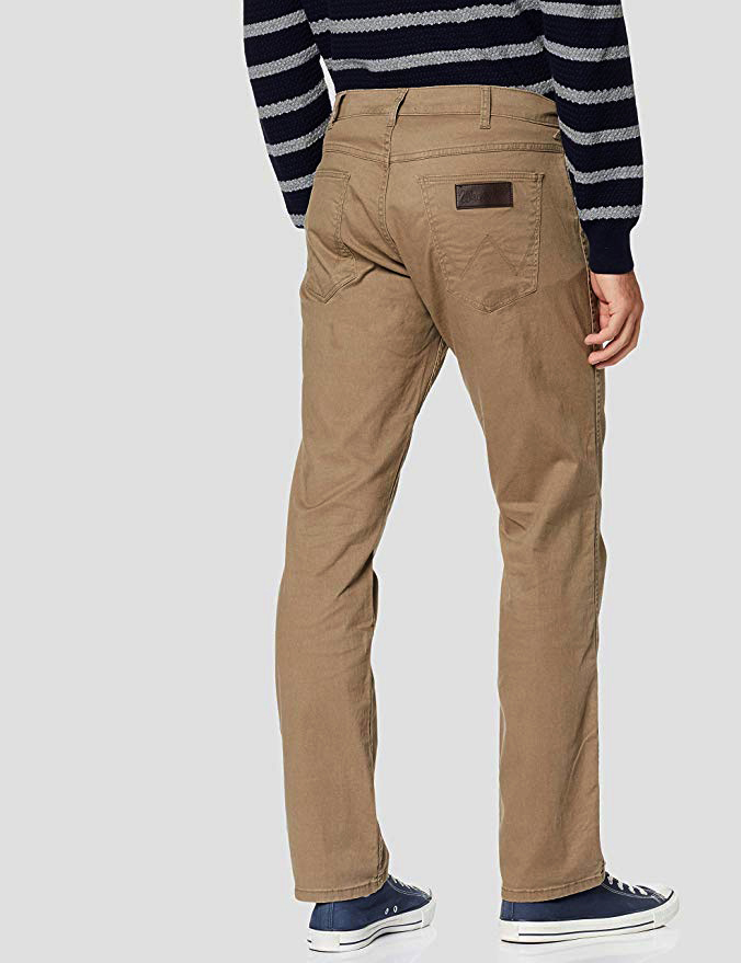 Pantalons texans de gavardina Wrangler Greensboro slim (recte estret) W15Q12013 de color beige - 2 - La Casa Dels Pantalons