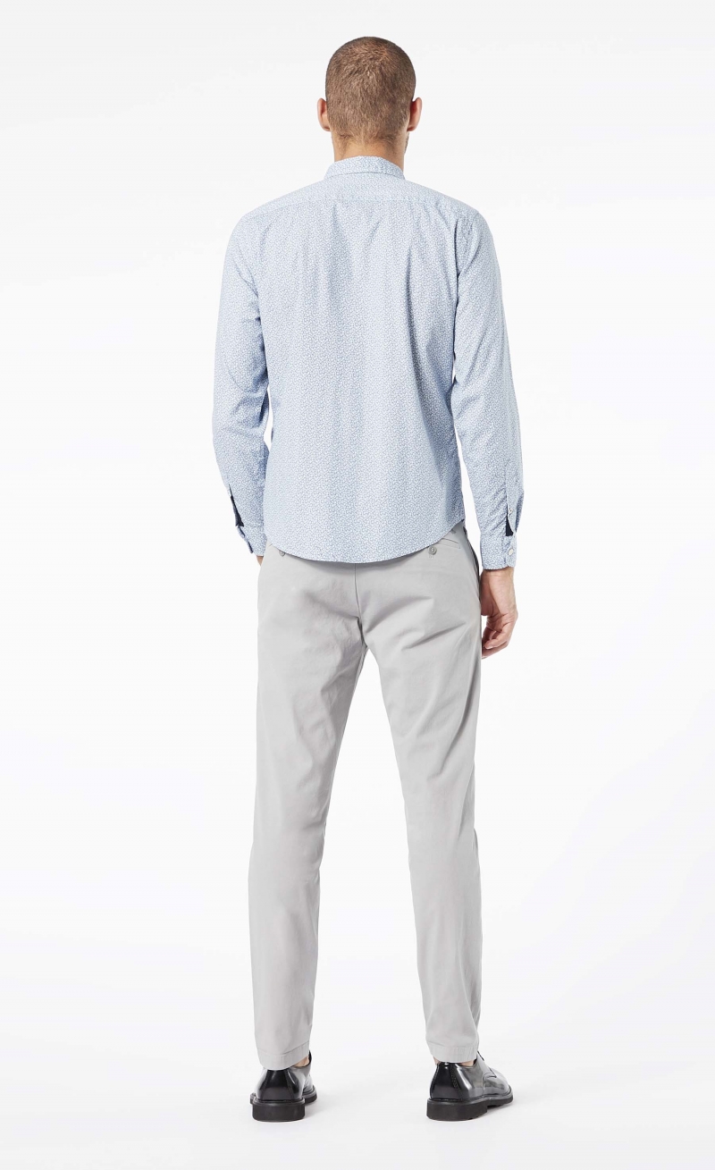 Camisa d'home Dockers 69684-0105 de màniga llarga i estampat blau - 2 - La Casa Dels Pantalons