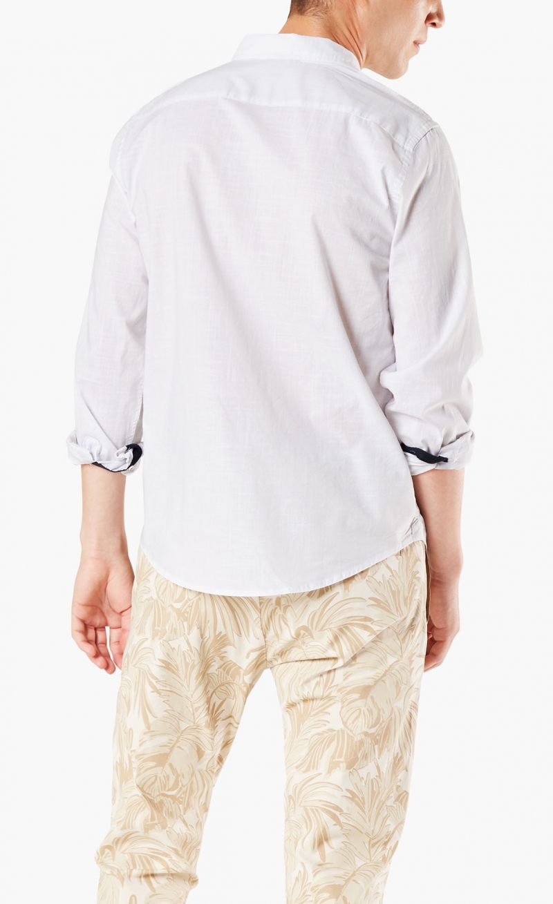 Camisa de hombre Dockers 69684-0109 de manga larga y color blanco - 2 - La Casa Dels Pantalons