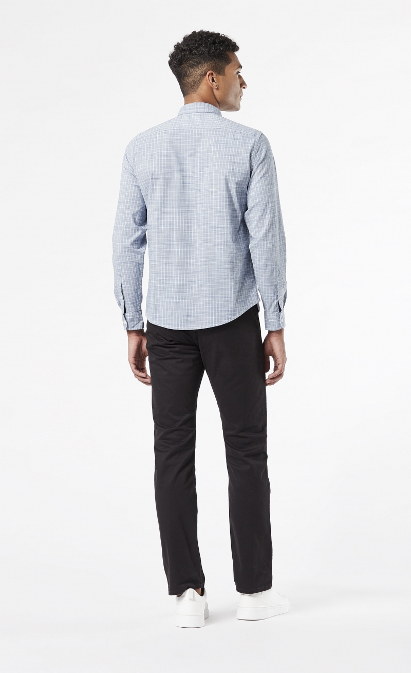 Camisa de hombre Dockers 69684-0111 de manga larga y cuadros color azul claro - 2 - La Casa Dels Pantalons