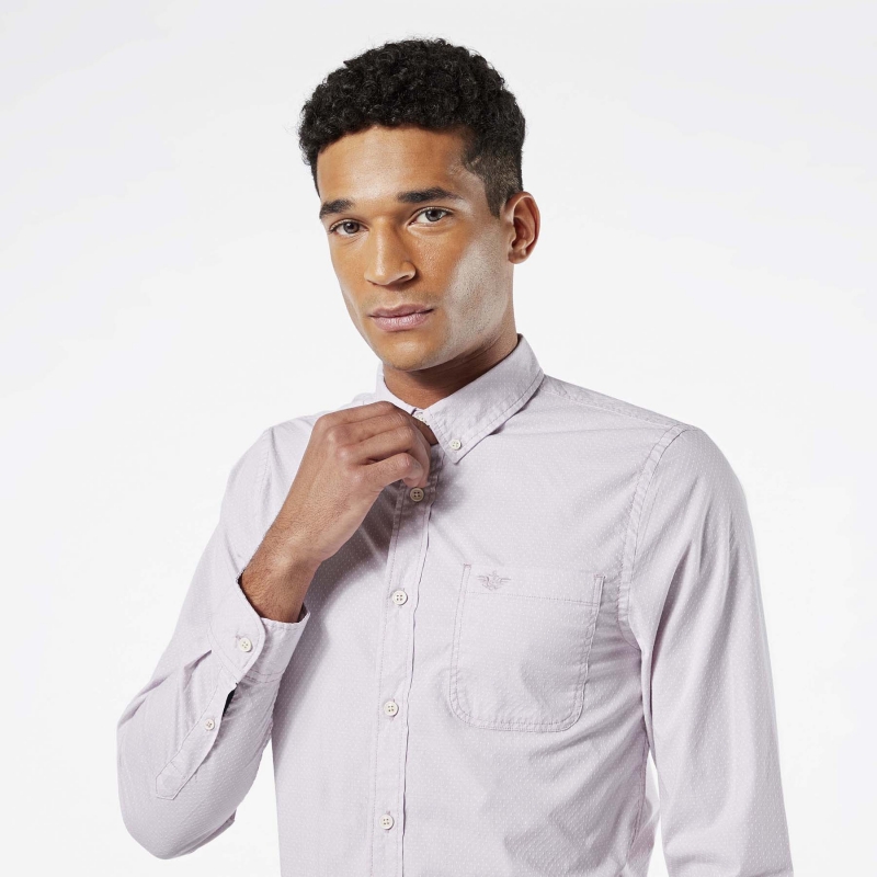 Camisa d'home Dockers 69684-0123 de màniga llarga i color rosat - 2 - La Casa Dels Pantalons