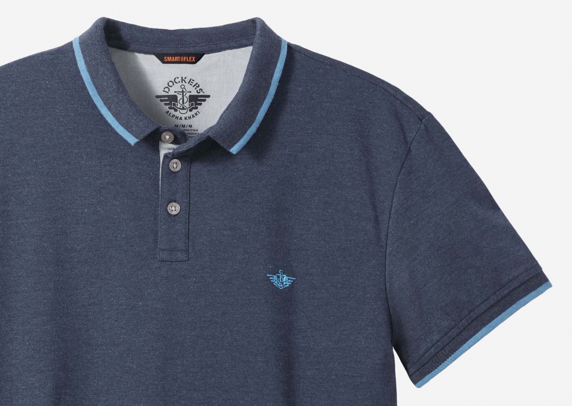 Polo d'home Dockers 85950-0003 de màniga curta i color blau marí - 3 - La Casa Dels Pantalons