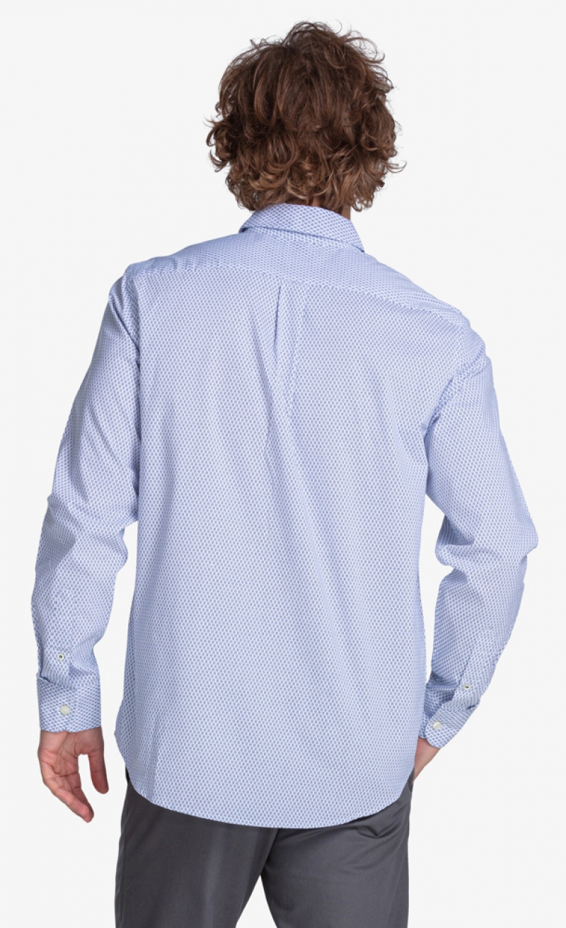 Camisa d'home Dockers 85987-0002 de màniga llarga i estampat blau - 3 - La Casa Dels Pantalons