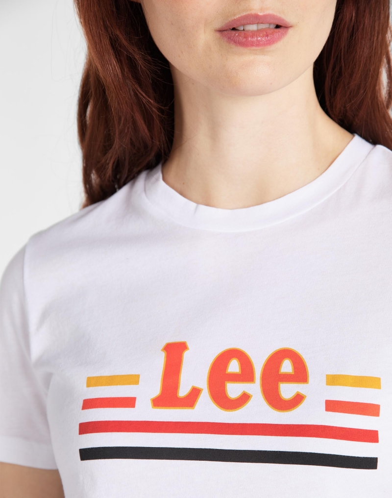 Samarreta de dona de màniga curta, Lee L41HEPLJ, de color blanc i logo - 3 - La Casa Dels Pantalons