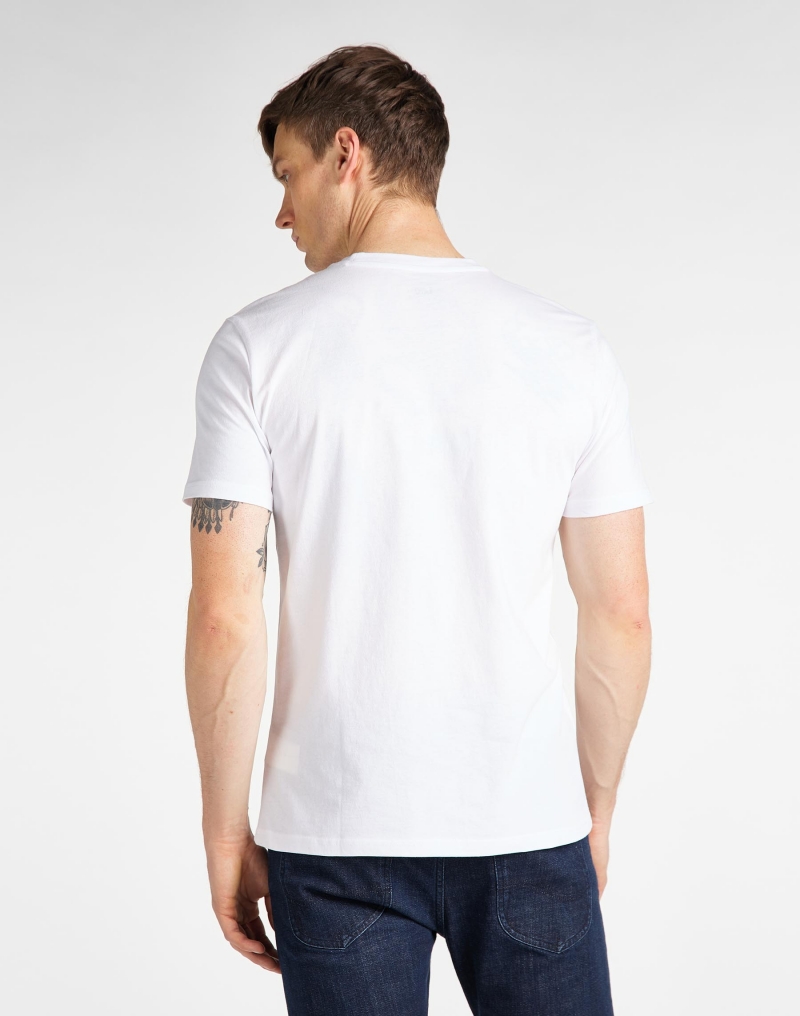 Samarreta d'home de màniga curta, Lee L64WFELJ, color blanc i logo de colors - 3 - La Casa Dels Pantalons
