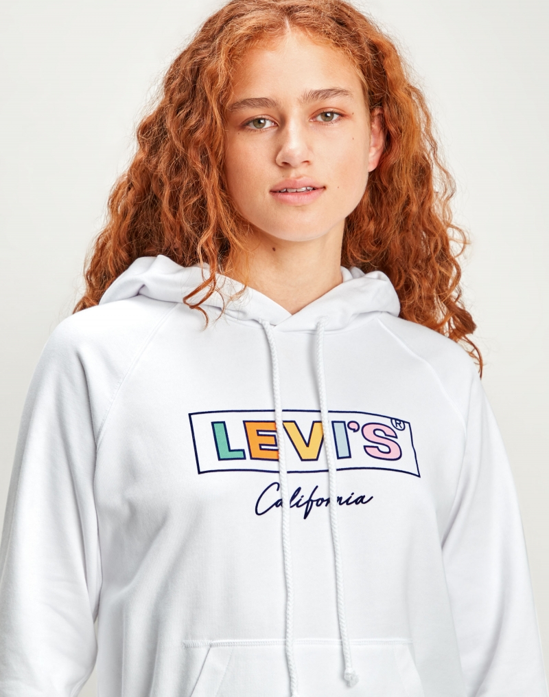 Sudadera de mujer con capucha Levi s, modelo 35946-0120, de color blanco - 2 - La Casa Dels Pantalons