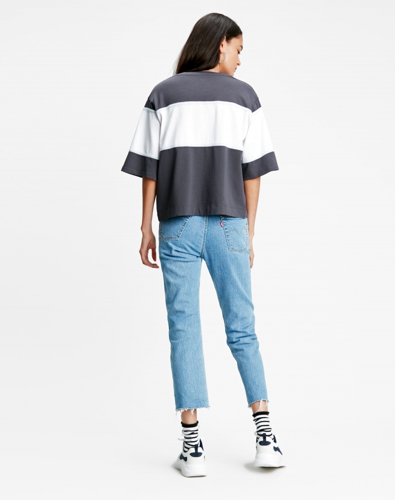 Samarreta de màniga curta de dona Levi's, model 85498-0001, de color gris i serif logo - 2 - La Casa Dels Pantalons