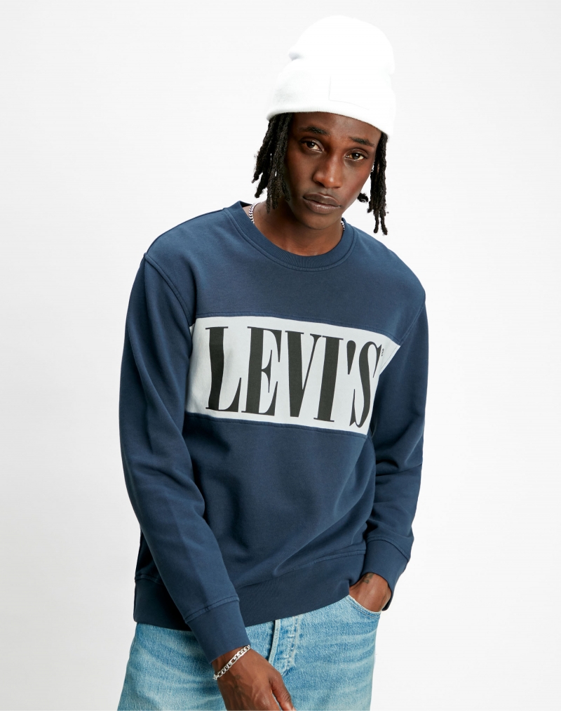 Sudadera de hombre de cuello redondo Levi's, modelo 85648-0000, de color azul - 2 - La Casa Dels Pantalons