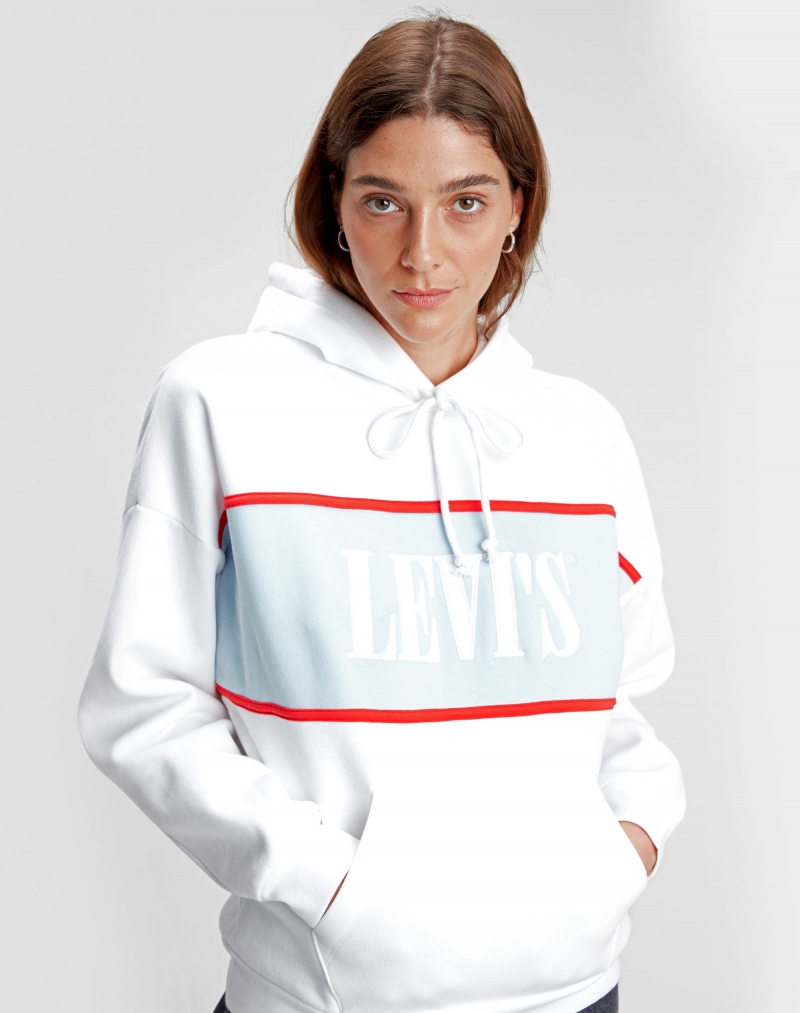 Dessuadora de dona amb caputxa Levi's, model 85774-0000, de color blanc - 2 - La Casa Dels Pantalons