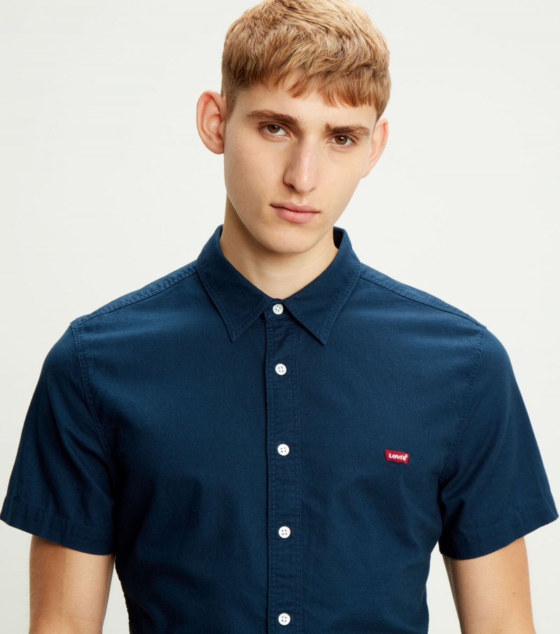 Camisa d'home de màniga curta, Levi's model 86623-0001, de popelín color blau - 2 - La Casa Dels Pantalons