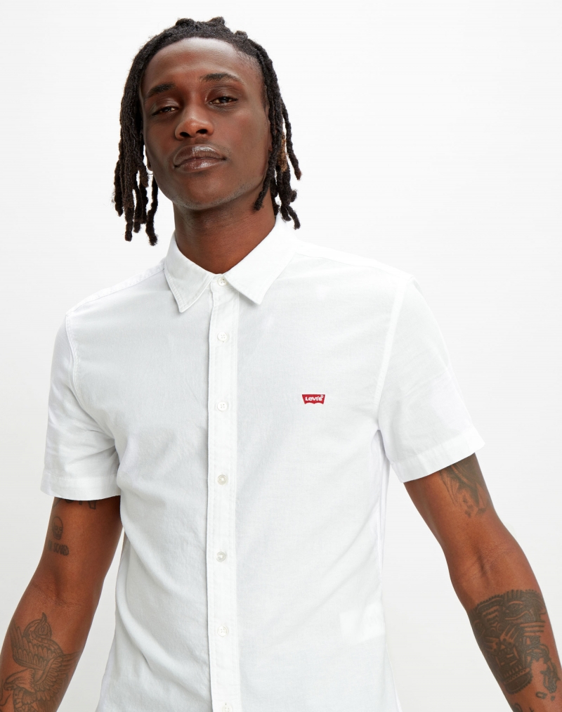 Camisa d'home de màniga curta, Levi's model 86623-0000, de popelín color blanc - 2 - La Casa Dels Pantalons