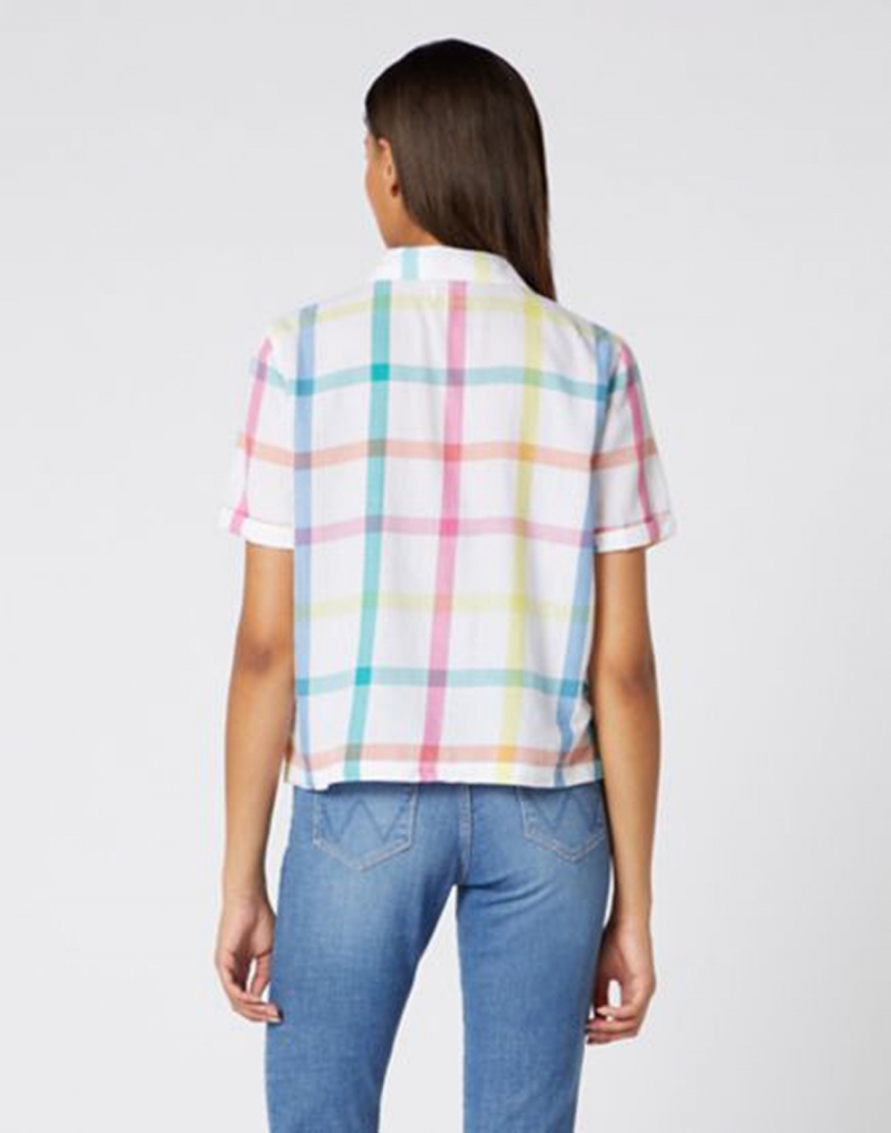 Camisa de mujer de manga corta Wrangler, modelo W5R1SH989, de cuadros - 3 - La Casa Dels Pantalons