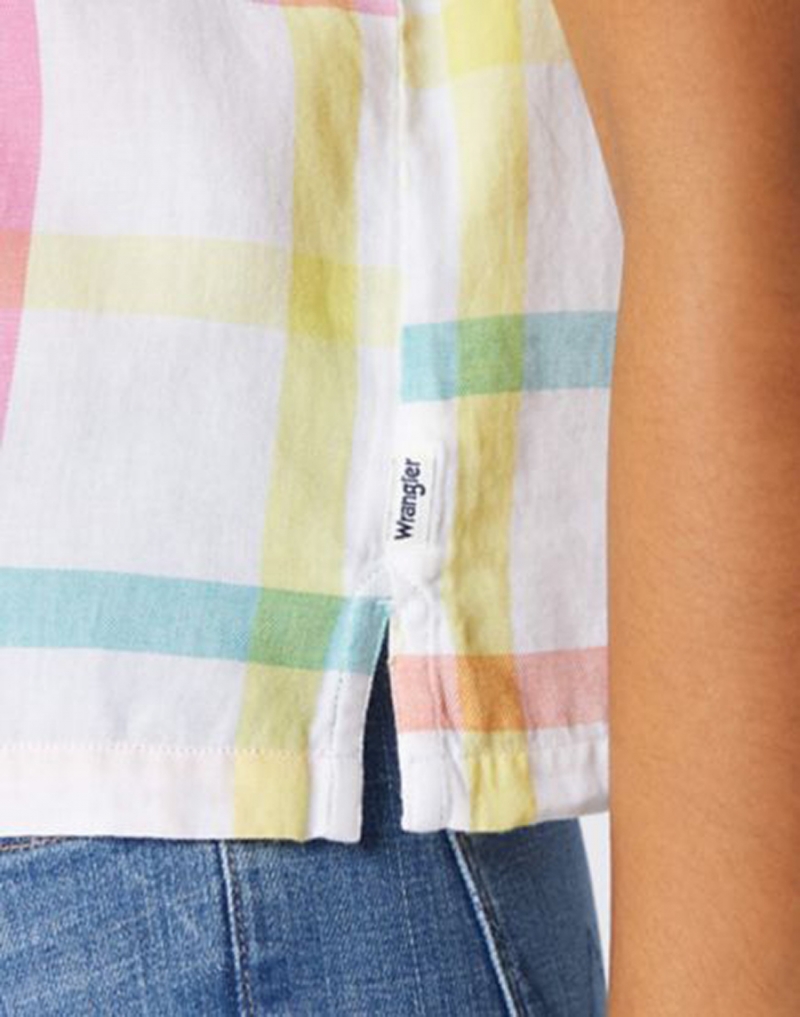 Camisa de mujer de manga corta Wrangler, modelo W5R1SH989, de cuadros - 2 - La Casa Dels Pantalons