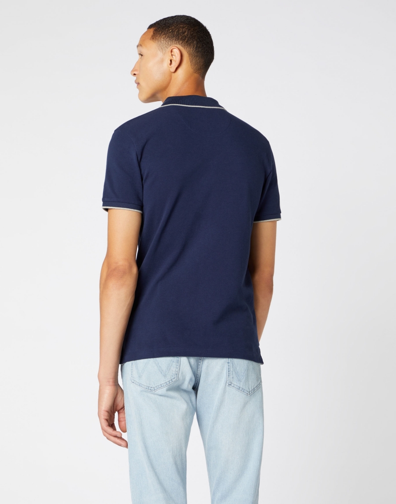 Polo d'home Wrangler W7D5K4114 de màniga curta i color blau marí - 3 - La Casa Dels Pantalons