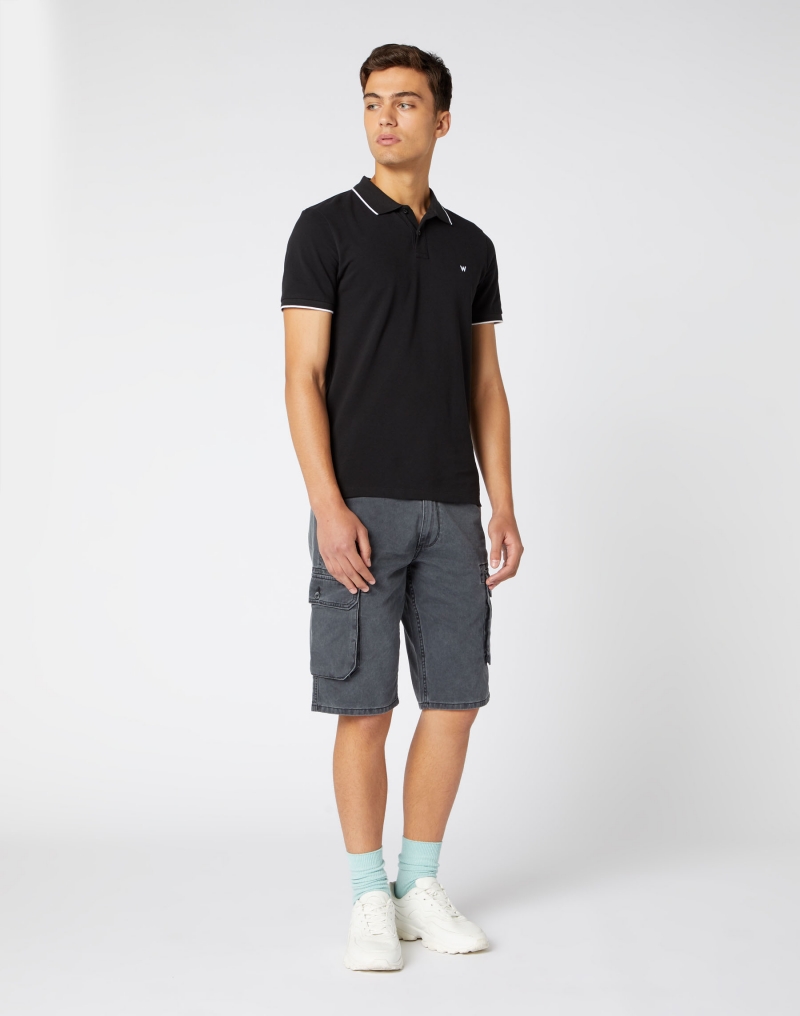 Polo d'home Wrangler W7D5K4100 de màniga curta i color negre - 2 - La Casa Dels Pantalons