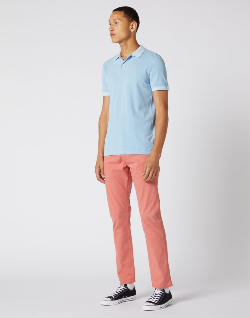 Polo de hombre Wrangler de m/c W7F4KQXVT de color azul claro - 3 - La Casa Dels Pantalons