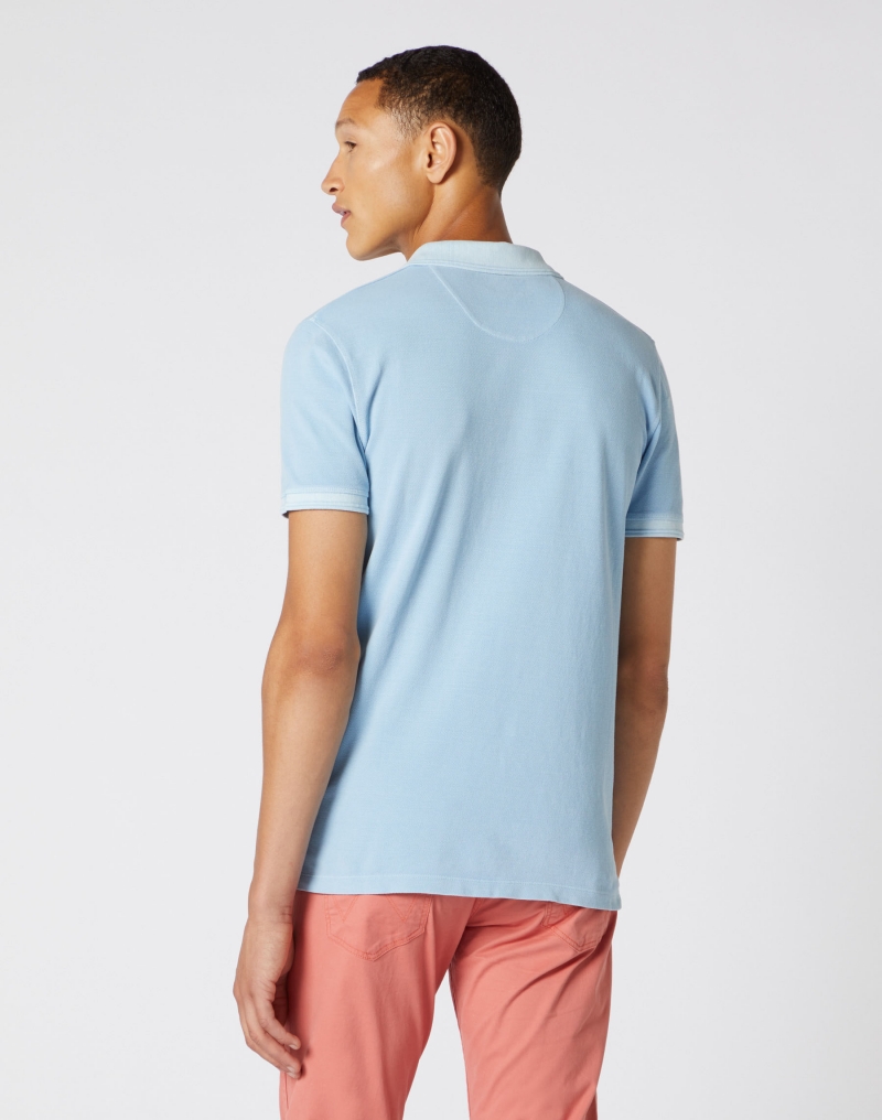 Polo de hombre Wrangler de m/c W7F4KQXVT de color azul claro - 2 - La Casa Dels Pantalons