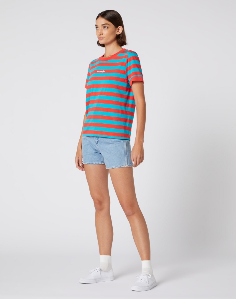 Camiseta de mujer Wrangler de m/c W7N1GHXBO de rayas - 3 - La Casa Dels Pantalons