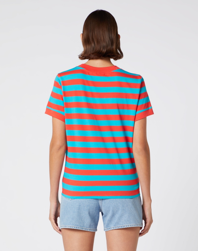Camiseta de mujer Wrangler de m/c W7N1GHXBO de rayas - 2 - La Casa Dels Pantalons