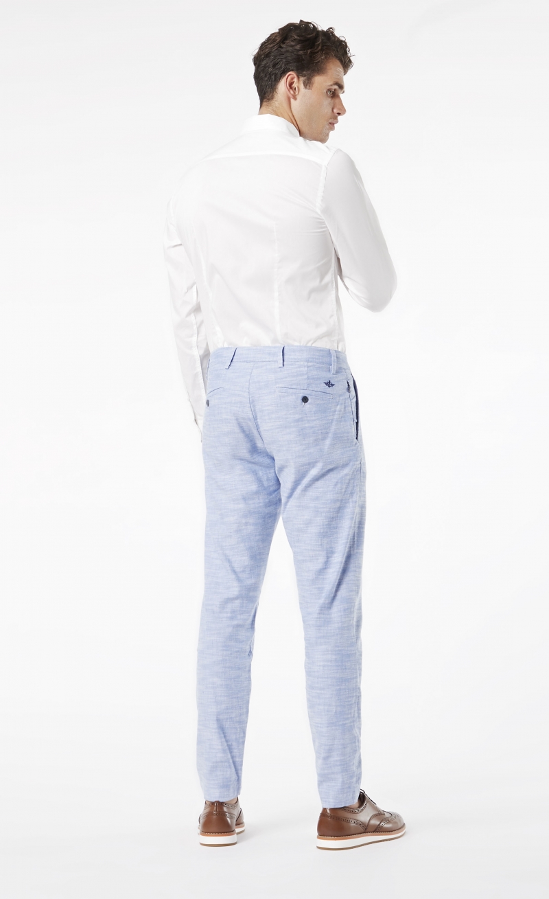 Pantalones de hombre Dockers chino tapered de lino 86630-0012 de color azul - 2 - La Casa Dels Pantalons