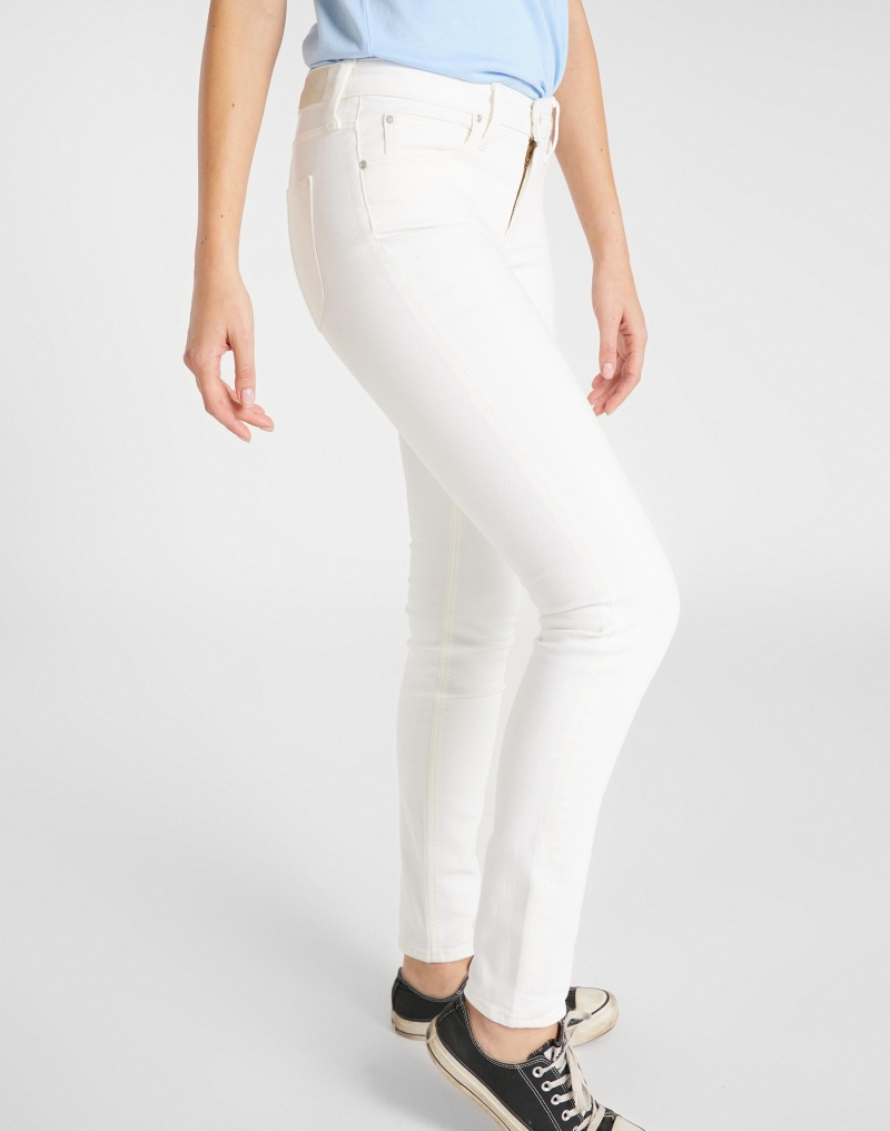 Pantalons texans de dona Lee Scarlett skinny L526KW36 de texà de color blanc - 2 - La Casa Dels Pantalons