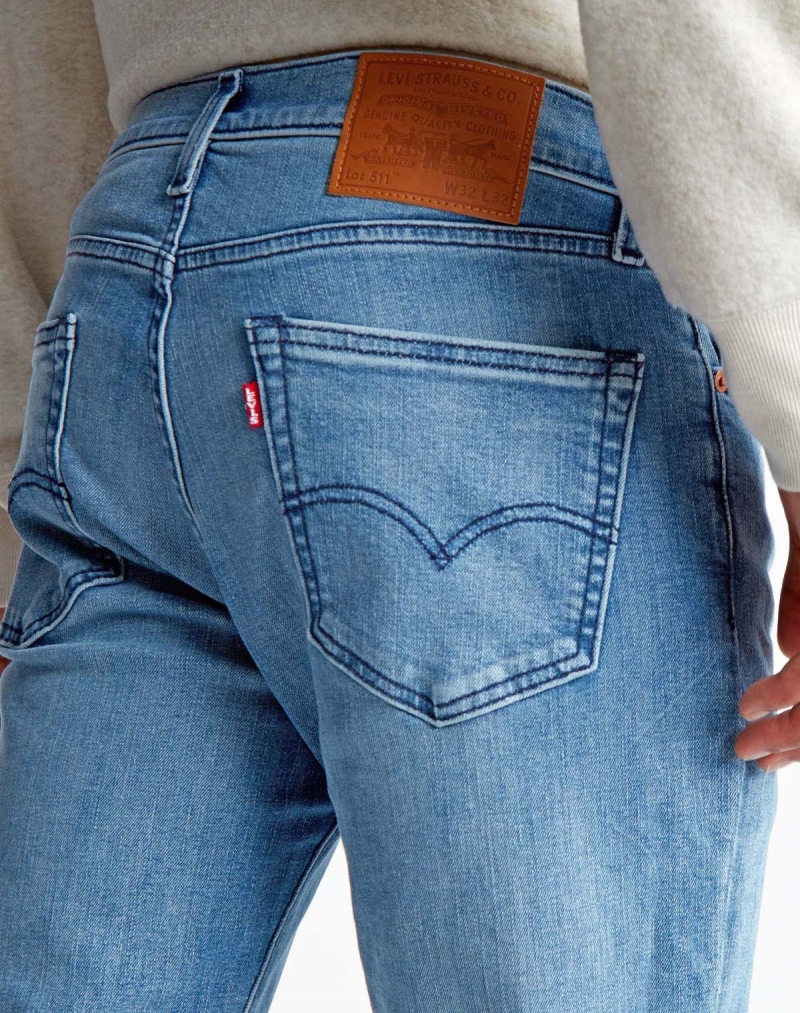Pantalons texans d'home Levi's 511 slim, 04511.41.06, de color texà 'bleach' - 3 - La Casa Dels Pantalons