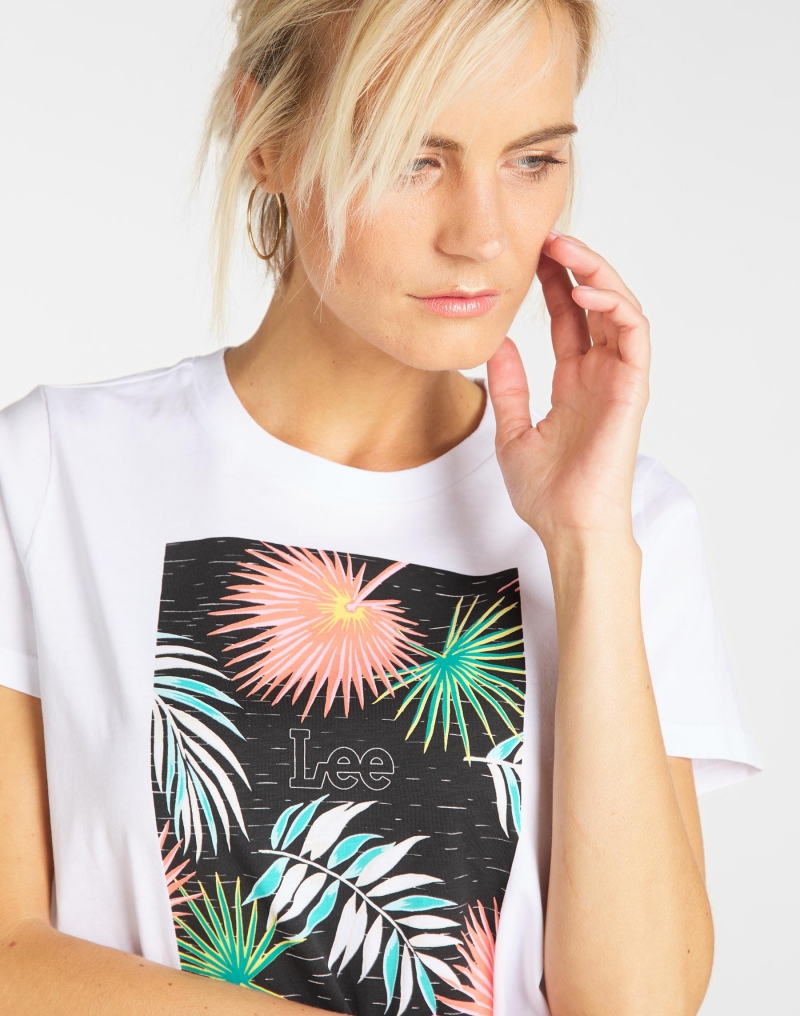 Camiseta de mujer de manga corta, Lee L41AEPLJ, de color blanco - 3 - La Casa Dels Pantalons